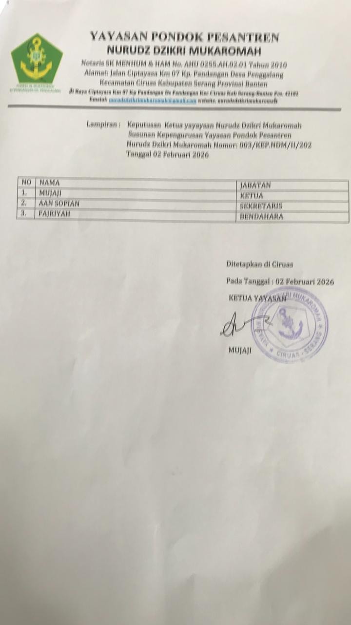 SK Ketua Yayasan